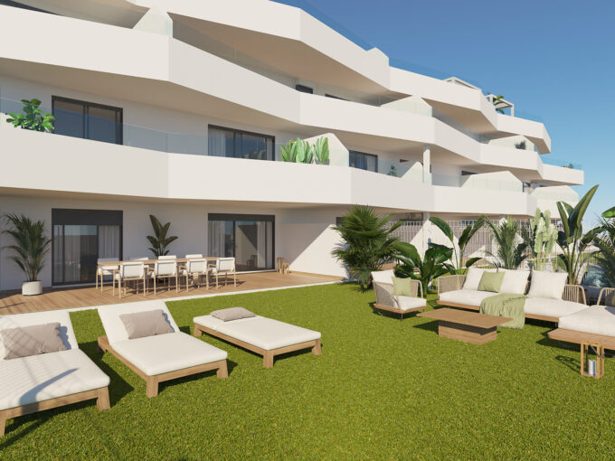 Garden New Build apartment for sale in Estepona. Property for sale in Marbella.