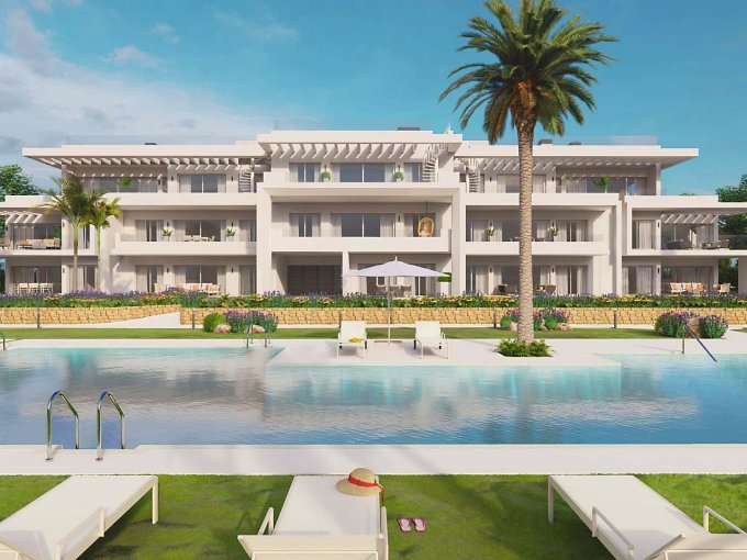 Outdoor pool in new complex in West Estepona