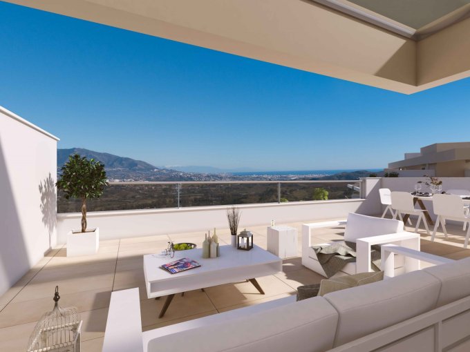 Terrace Views New Apartments for Sale in La Cala de Mijas, Costa del Sol