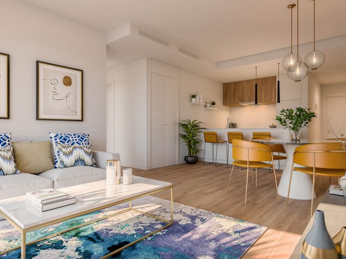 Open living area with modern furniture