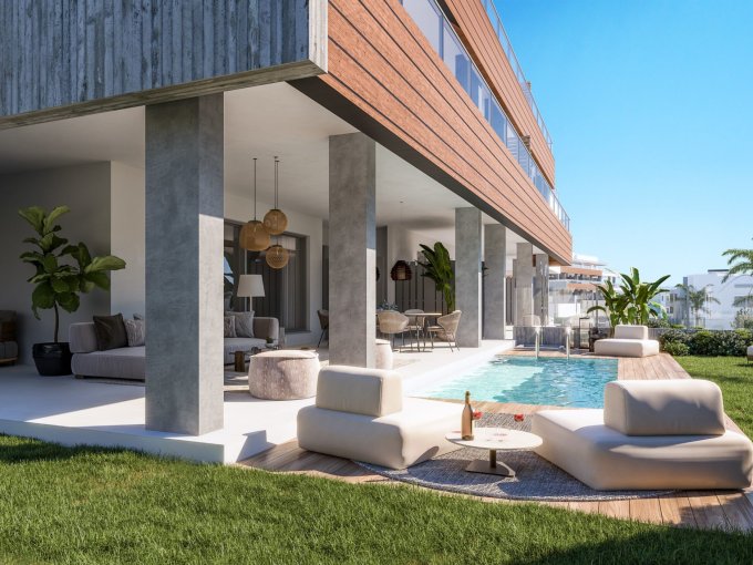 Apartamento con jardín y piscina en Marbella