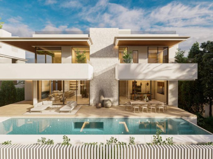 Zona de piscina Villa de lujo de nueva construcción Marbella en venta