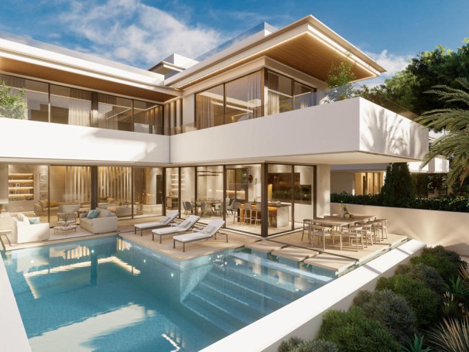 piscina Villa de nueva construcción en Marbella en venta