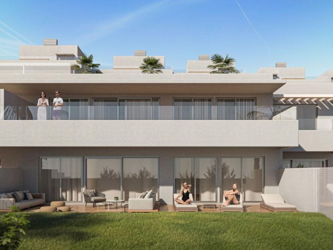 Apartamento contemporáneo de 2 habitaciones con jardín privado en venta