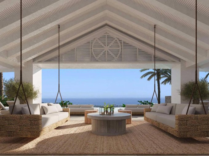 Terraza cubierta Villa Única en Nueva Andalucía en venta