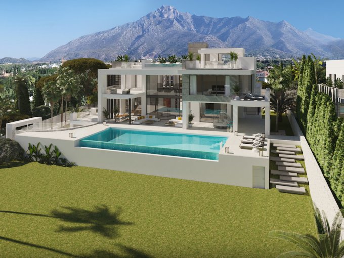 Exteriores Villas de Lujo a Estrenar en Venta en la Milla de Oro Marbella