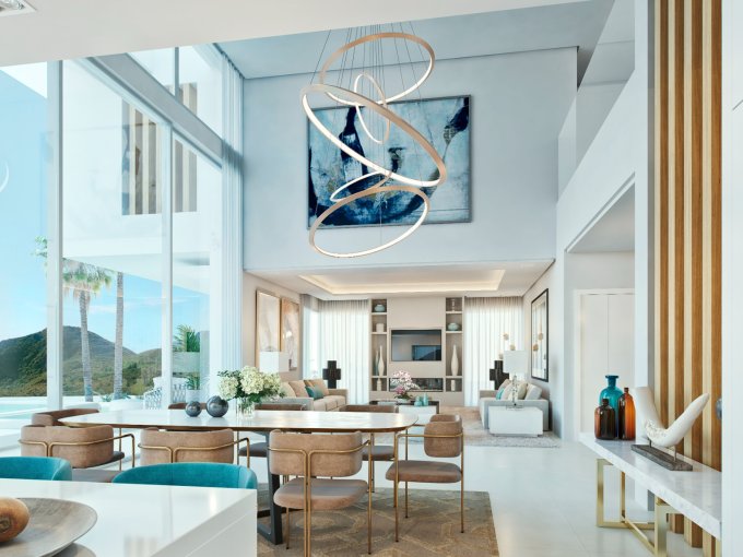 Sala de estar en Villa Moderna en Venta en Marbella