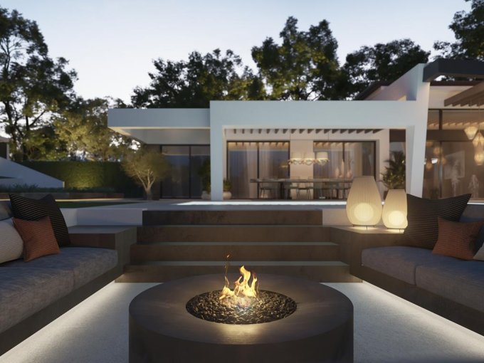 fuego de invierno Casa Contemporánea en Nueva Andalucía