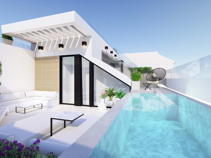 piscina Casa nueva en el casco antiguo de Estepona en venta
