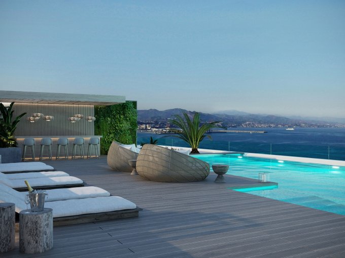 Solarium Seafront South facing apartments in Sierra  Blanca for sale