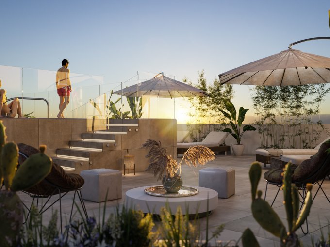 Solarium Pisos sobre plano en Benalmádena en venta