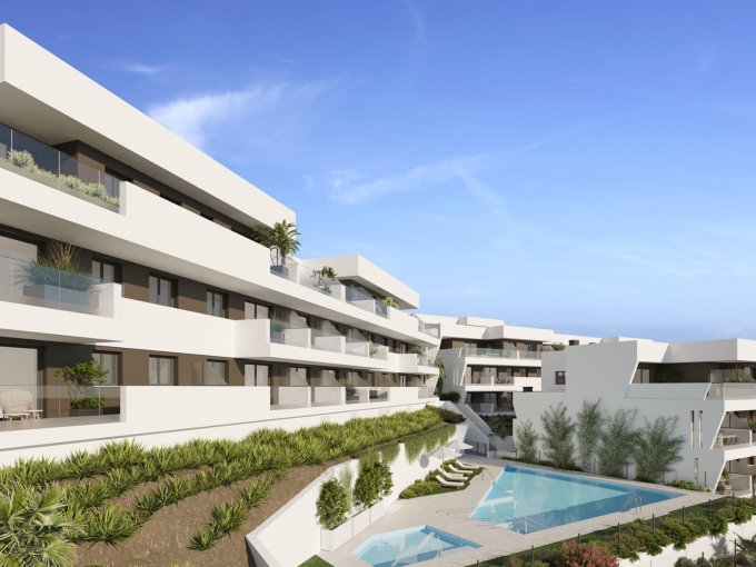 Exterior Apartamento nuevo y moderno con vistas al mar en Estepona en venta