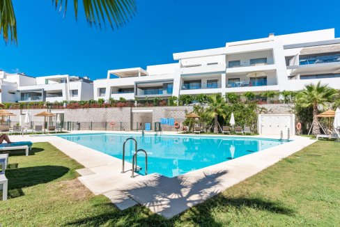 Pool area Modern Apartment on the New Golden Mile for sale