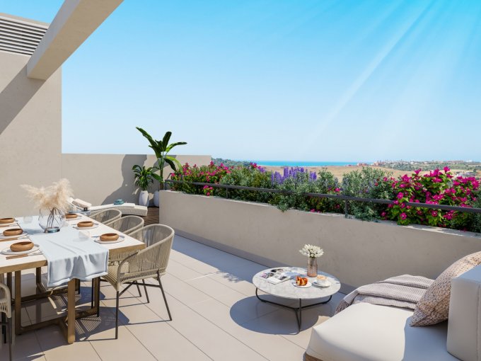 Terrace New Built Apartment in Estepona for sale