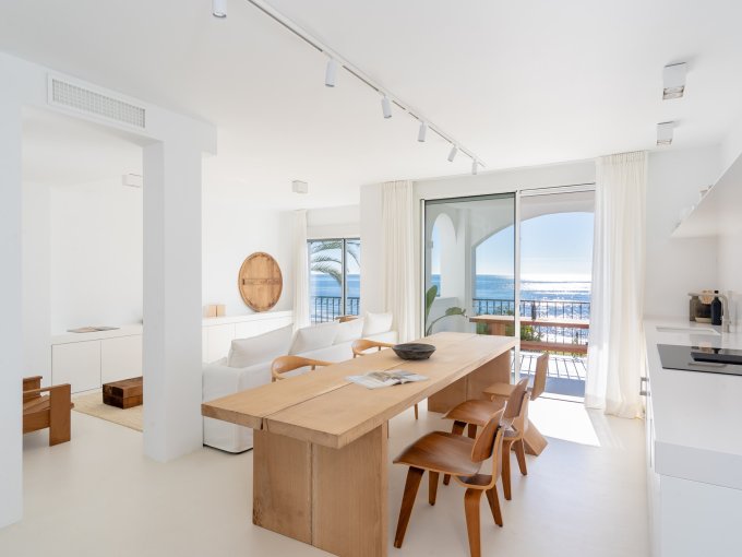 Dining area Beachfront Apartment on The New Golden Mile for sale