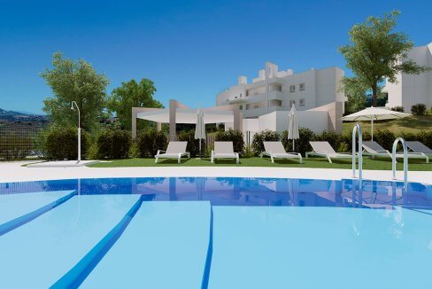 Zona piscina Apartamento Nuevo en La Cala Golf Resort, Mijas en venta