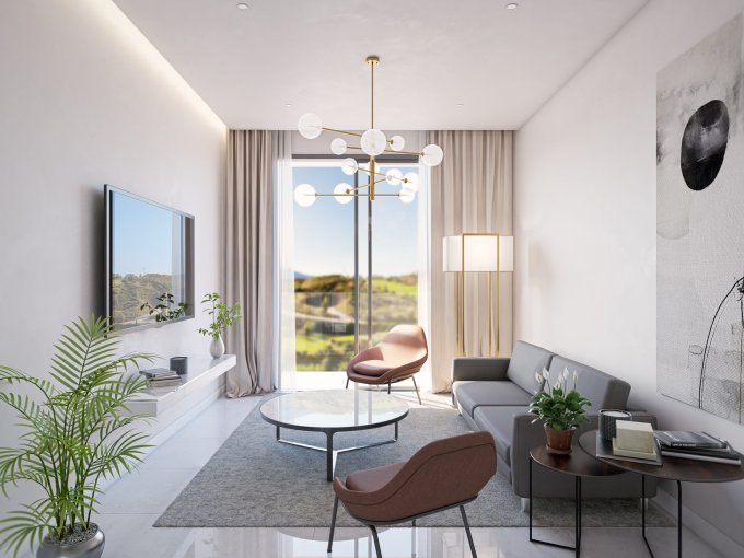 Salón Piso de Obra Nueva en Mijas en venta