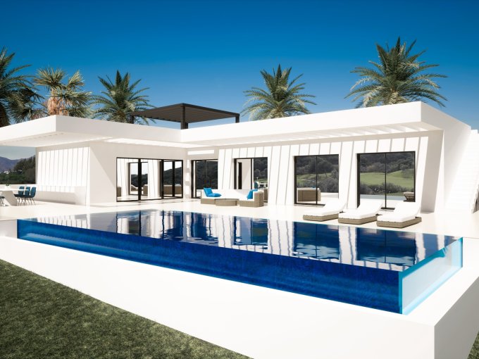 Villa Front Line Golf Course in Casares for sale