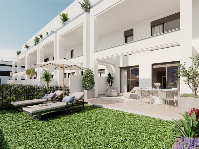 Garden New Apartment in Cancelada for sale