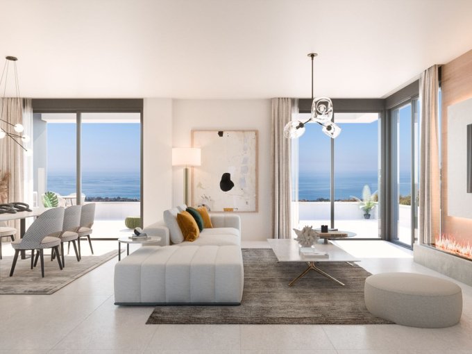 Living area Penthouse in Las Mimosas de Cabopino Golf for sale
