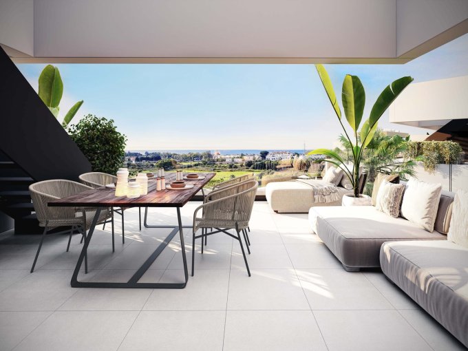 Outdoor space New Apartment in Cancelada for sale