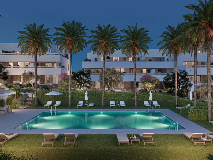 Pool Brand New Apartments in Estepona for sale