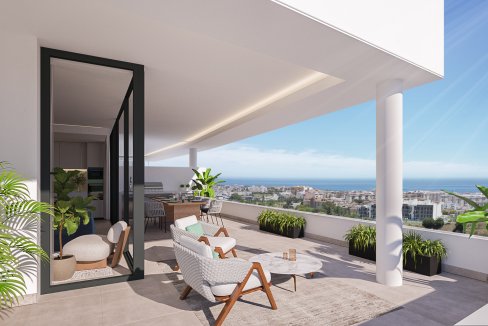 Solarium Brand New Apartment in Estepona Hills for sale