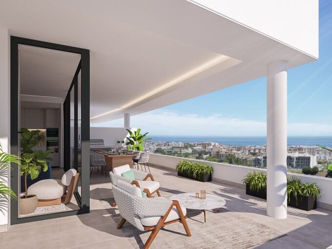 Solarium Brand New Apartment in Estepona Hills for sale