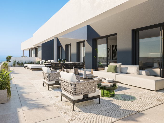 Sunny terrace New Apartment in Altos de Los Monteros for sale