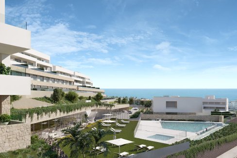 Pool area New Apartment in La Gaspara, Estepona for sale
