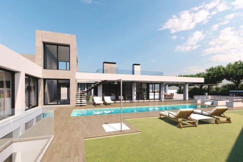 Pool New Villas in El Chaparral for sale