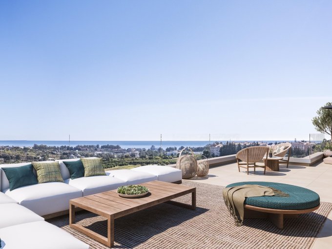 Solarium New Apartment in Estepona, Capri for sale