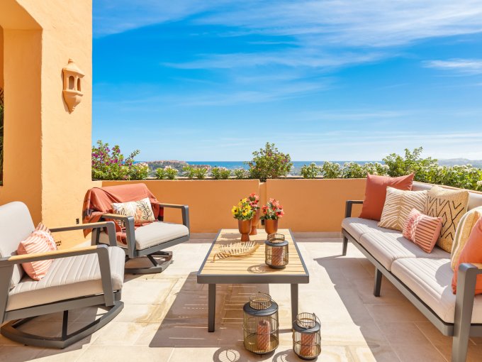 Terrace view Duplex Penthouse in Los Belvederes for sale