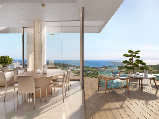 Terrace New exclusive apartments by Missoni in Casares for sale