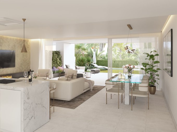 Living room New Apartment in Alcaidesa for sale