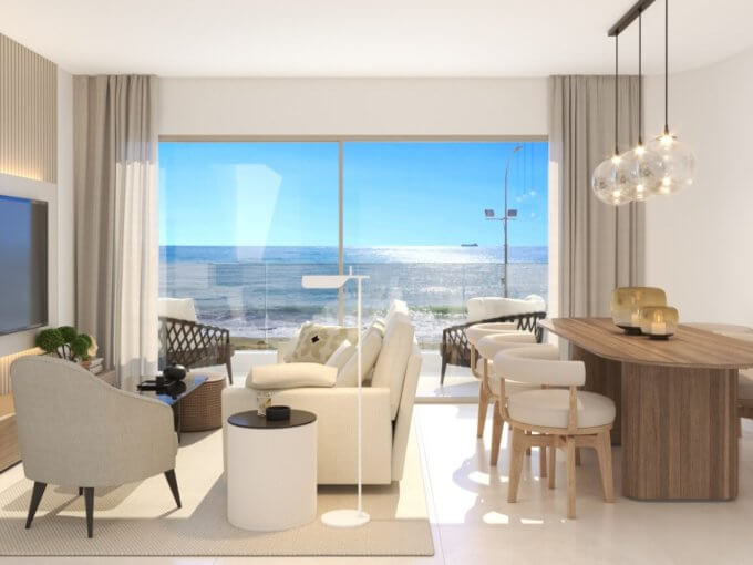 Living room New Beachside Penthouse in Malaga
