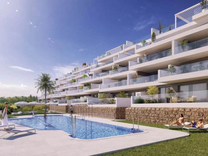 Pool New Apartments in Manilva for sale