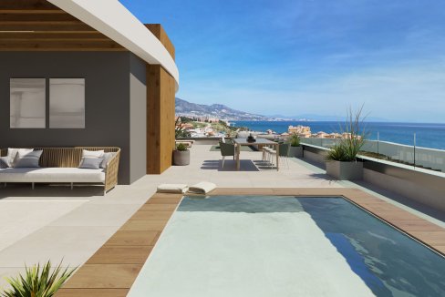 Private pool New Apartments in Mijas Costa for sale