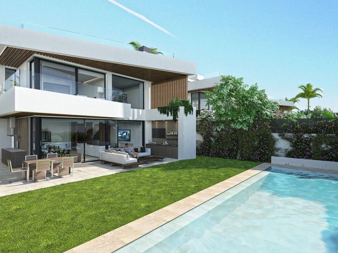 Pool New Villa in Puerto Banús for sale