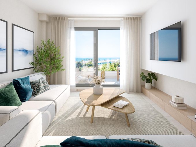 Salon New Built Apartment in La Cala de Mijas for sale
