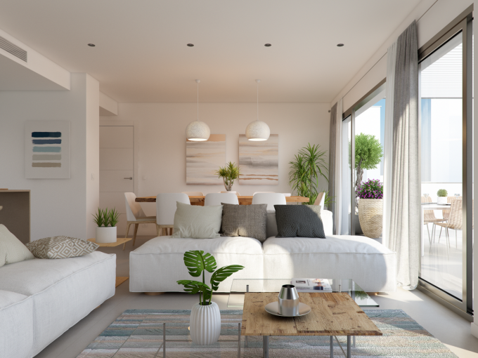 Living room New Apartment in Casares Costa for Sale