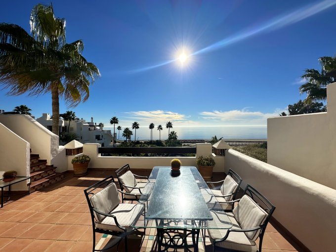 Table First Line Beach Penthouse for Sale on the New Golden Mile Estepona