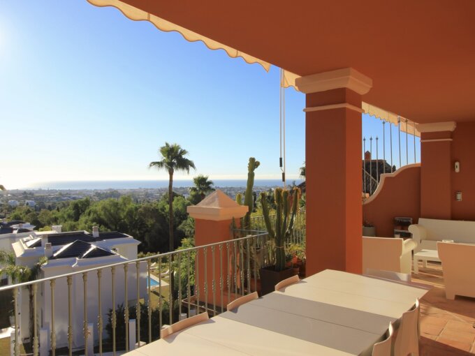 Terrace view Duplex Penthouse for Sale in Monte Halcones