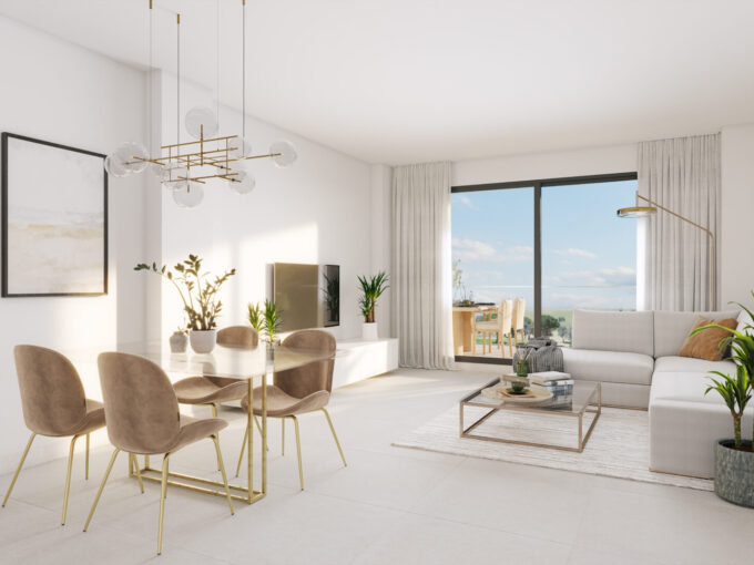 Living room New Apartment for Sale in Casares. Real estate for sale in Marbella.