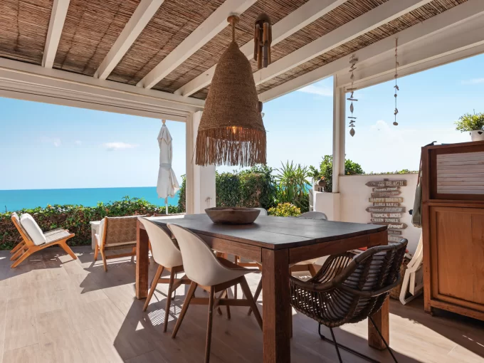 Outdoor table Beachfront Townhouse for Sale in Estepona