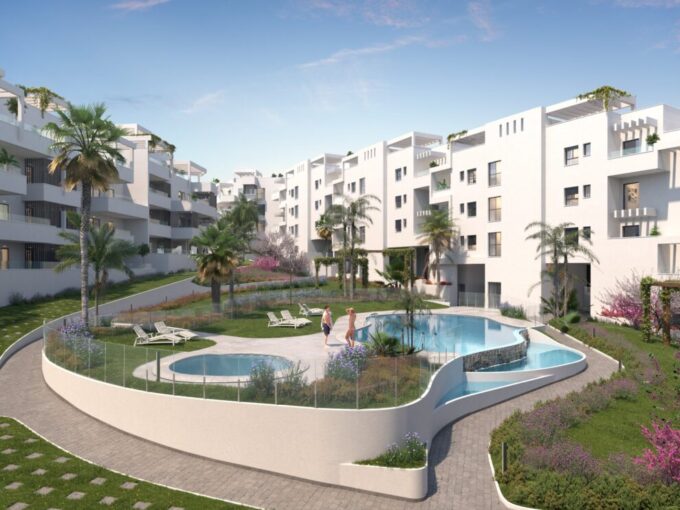 Pool area New Built Apartment for Sale in Malaga. Property for sale in Marbella.