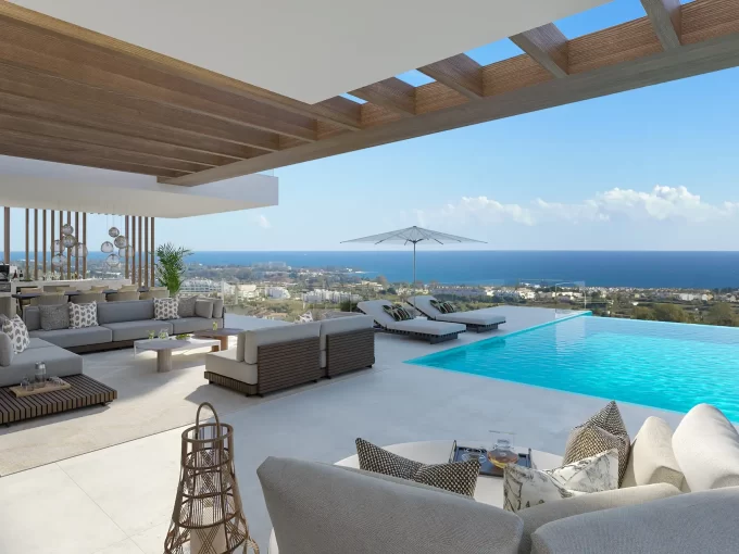 Pool area New Luxury Villas for Sale in Selwo. Property for sale in Marbella.