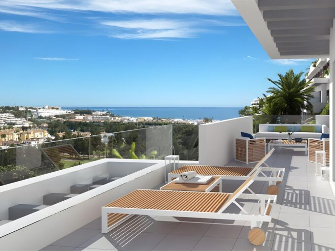 Terrace New Apartment for Sale in La Cala de Mijas, Marbella