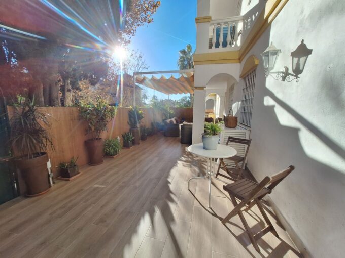 Outdoor space Ground Floor Apartment for Sale on the Golden Mile. Property for sale in Marbella.