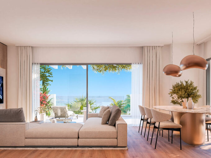 Living room New Apartment for Sale in Casares Golf. Real estate for sale in Marbella.